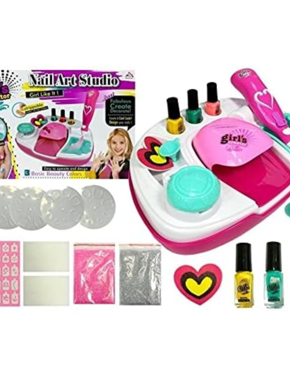 Pretend Play Nail Art Kit for Kids, DIY Manicure Beauty Salon Toy - Picture 7 of 10